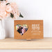 Cherry wood personalised photo keepsake with laser cut heart and printed photo inside