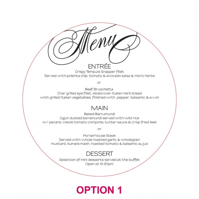 Engraved Round Acrylic Wedding Menus