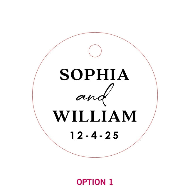 Engraved Wooden Round Wedding Gift Tags