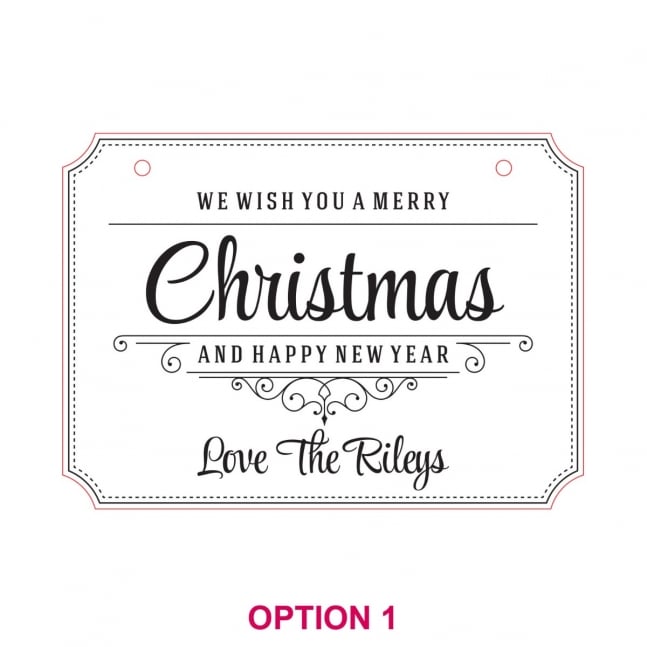 Engraved Wooden Merry Christmas House Door Sign
