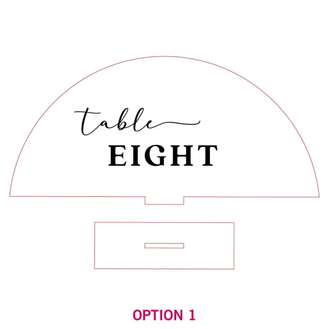 Printed White Acrylic Arch Wedding Table Number