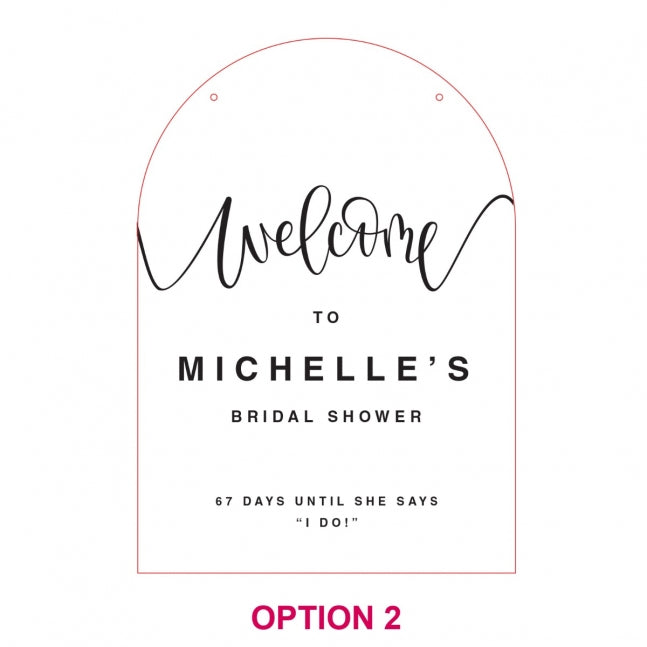 Acrylic Bridal Shower Welcome Sign, Size A1
