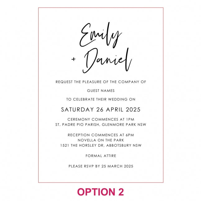 Engraved 5x7 Acrylic Wedding Invitations