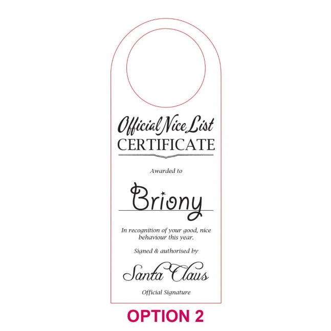 Engraved Christmas Wooden Door Hanger