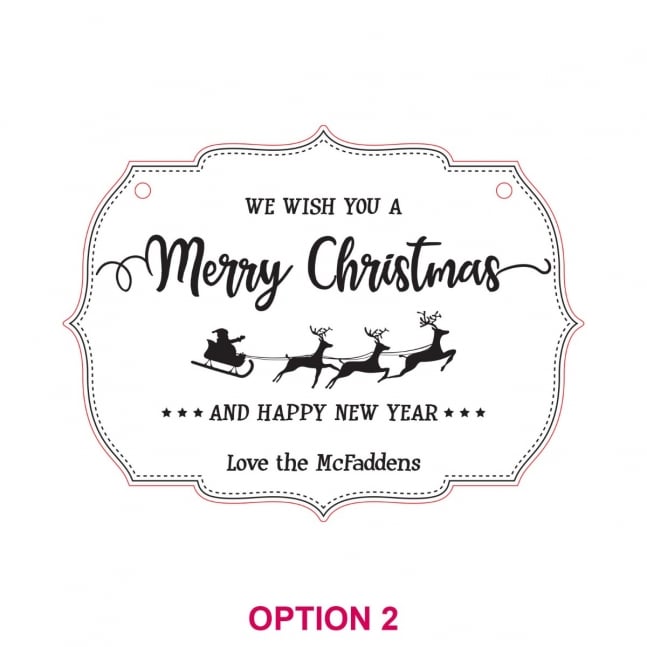 Engraved Wooden Merry Christmas House Door Sign