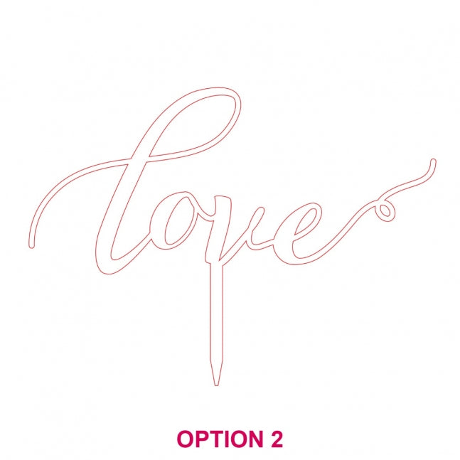 Love Script Mirror Acrylic Cake Topper