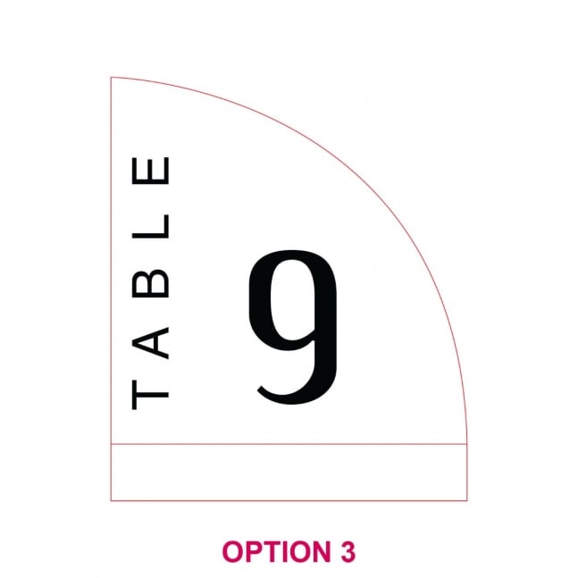 Engraved Frosted Acrylic Sail Table Number with Wooden Base