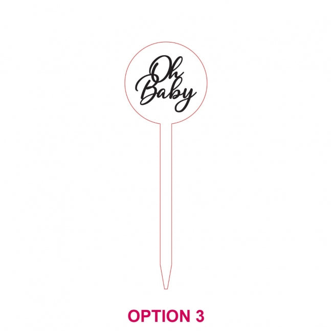 Laser Cut Baby Shower Cupcake Toppers