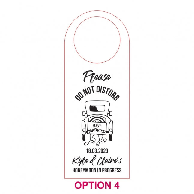 Engraved Wooden Honeymoon Door Hanger Sign
