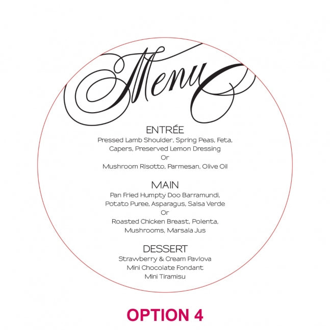 Engraved Christening Baptism Round Acrylic Menu