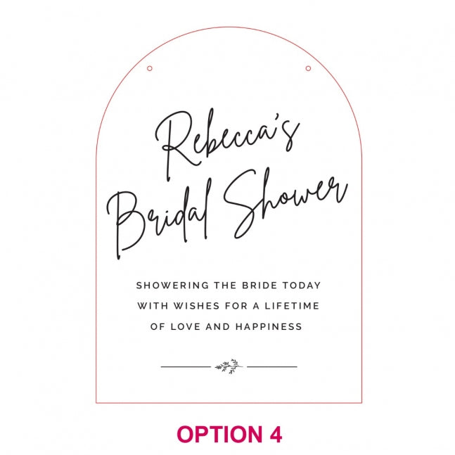 Acrylic Bridal Shower Welcome Sign, Size A1