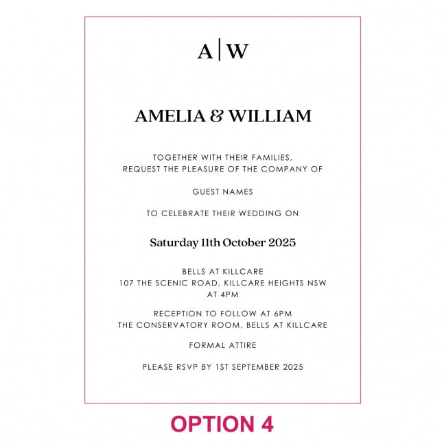 Engraved 5x7 Acrylic Wedding Invitations