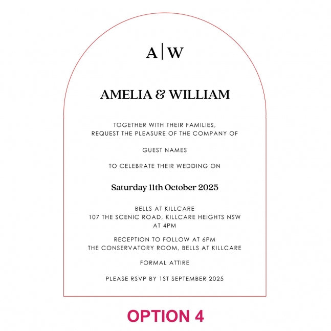 Engraved 5x7 Mirror Acrylic Arch Wedding Invitations