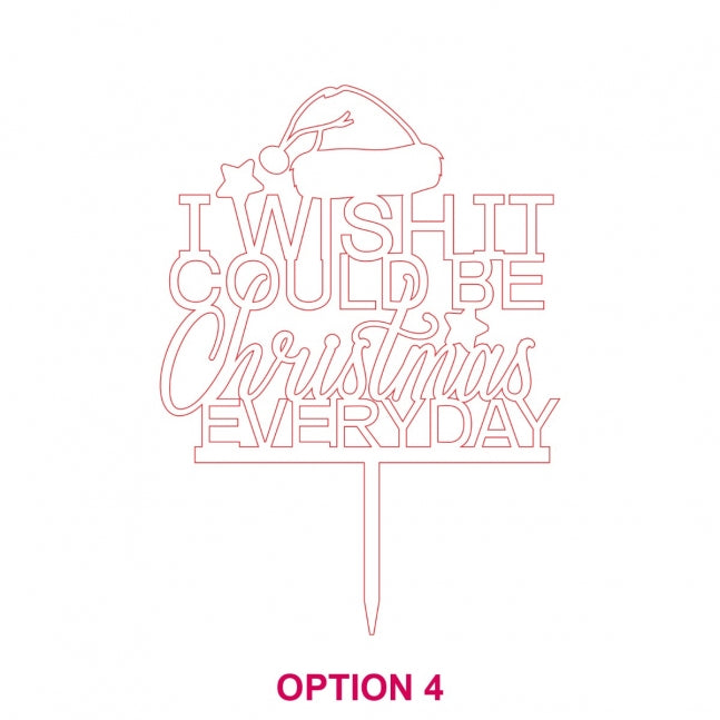 Christmas Pudding & Cake Toppers - Acrylic & Wooden