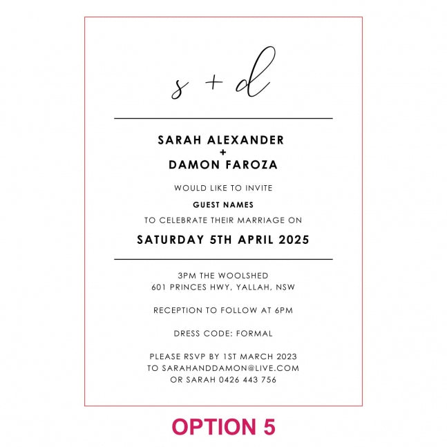 Engraved 5x7 Acrylic Wedding Invitations