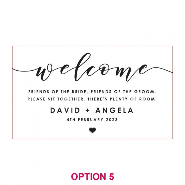 Engraved Acrylic Wedding Sign with Wooden Base