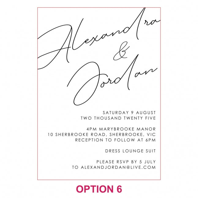 Engraved 5x7 Mirror Acrylic Wedding Invitations