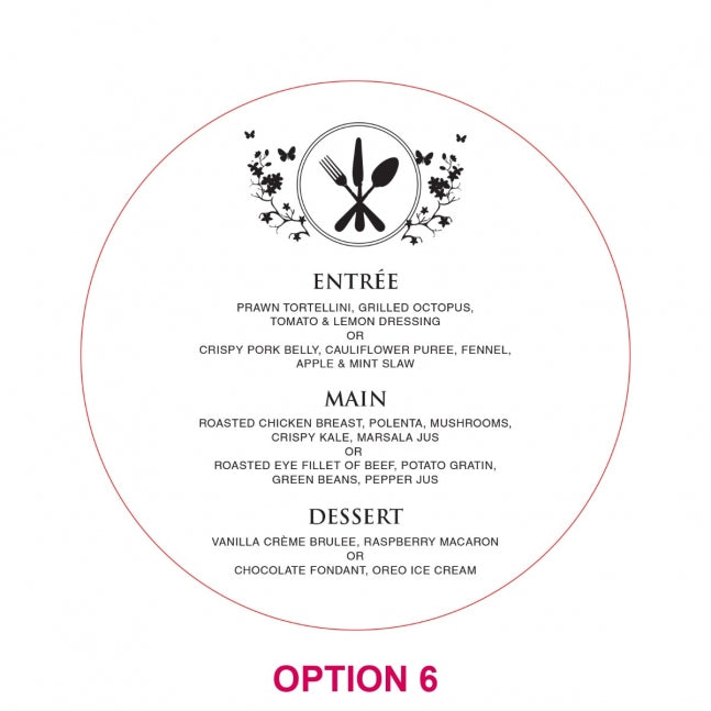 Engraved Christening Baptism Round Acrylic Menu