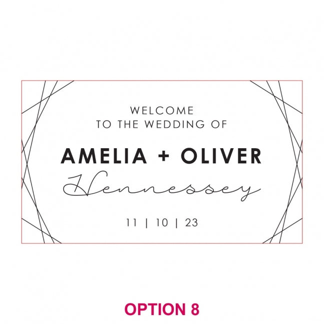 Engraved Acrylic Wedding Sign with Wooden Base