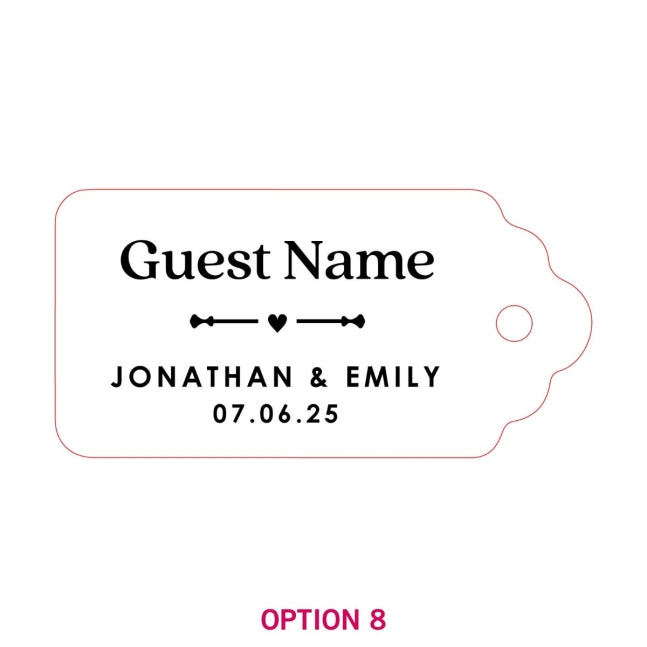 Engraved Wooden Rectangle Wedding Gift Tags