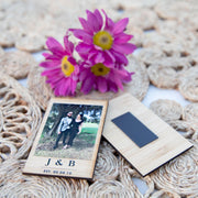 Custom Designed Bamboo Single Polaroid Photo Print with Magnet Engagement Gift