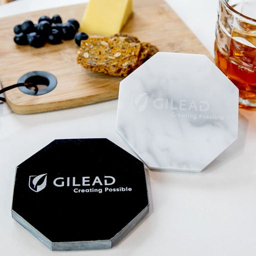 Personalised Engraved Octagonal Marble Coaster Corporate Gift