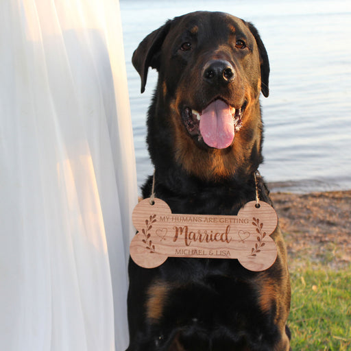Engraved Wooden Wedding bridal party Dog Pet Sign