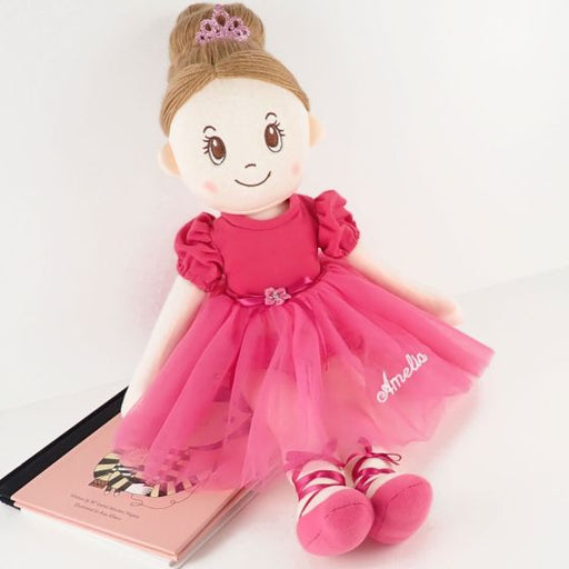 Custom Name Personalised Embroidered Pink Kids Dancing Doll
