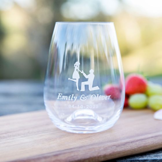 thumbnail image 2 of Personalized We Decided On Forever Stemless Wine Glasses | Wedding Couple Gift | Stemmed 2 of 10