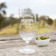 Custom Designed Engraved Father's Day 410ml stemmed Beer glasses Present