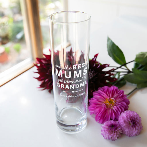 Engraved Personalised "Arms that Always Hug & Hold" Mother Day Glass Vase Present