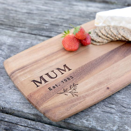 Customised Engraved Mother’s Day Wooden Tapas Board Present