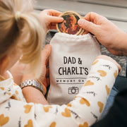 Unique Father’s Day photo gift featuring personalised bamboo game pieces