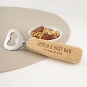 Custom Designed Engraved Father's Day Wooden Handle Bottle Opener Present