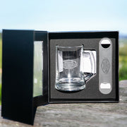 Customised Gift Boxed Engraved Groomsman, Best Man 500ml Beer Mug and Stainless Steel Barmate Wedding Favour