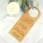 Personalised Engraved Wooden Honeymoon Door Hanger Sign