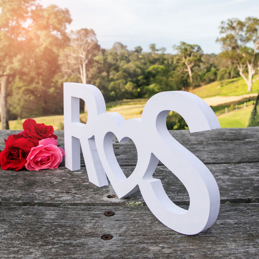 Personalised Initial Set Timber Cut White Wedding Reception