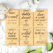 Personalised Engraved Funny Baby Milestone Cards Present