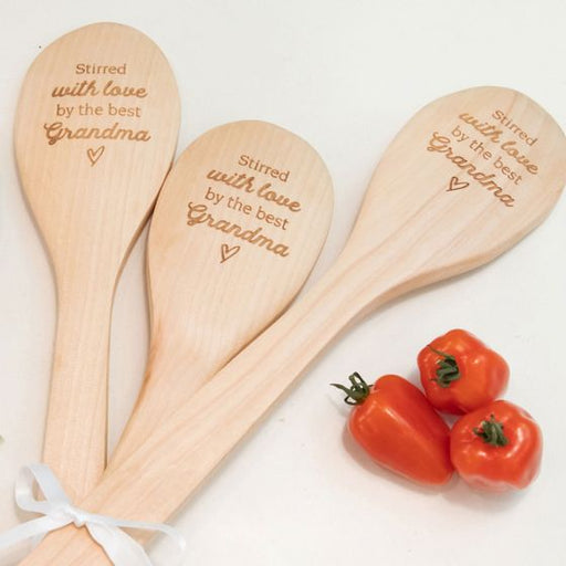 Customised Engraved 3 Piece Wooden Spoon Cooking Set Mother's Day Gift