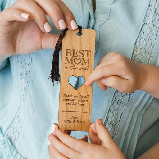 Personalised Engraved Mother's Day Wooden Bookmark Present