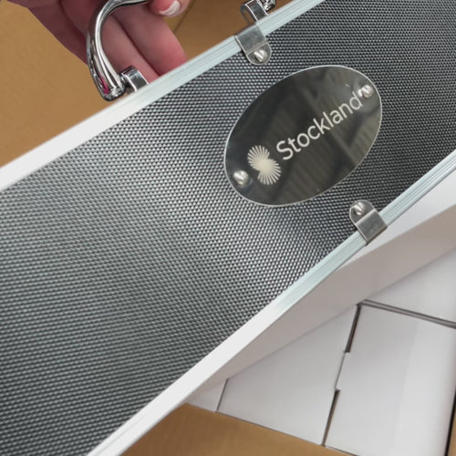 Video of stainless steel BBQ set in aluminium case with laser engraved corporate logo