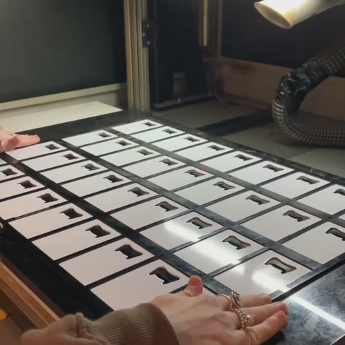 Personalised Engraved White Wedding Credit Card Bottle Opener Favours