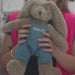 Mr Honey Bunny personalised plush toy with embroidered name on blue overalls