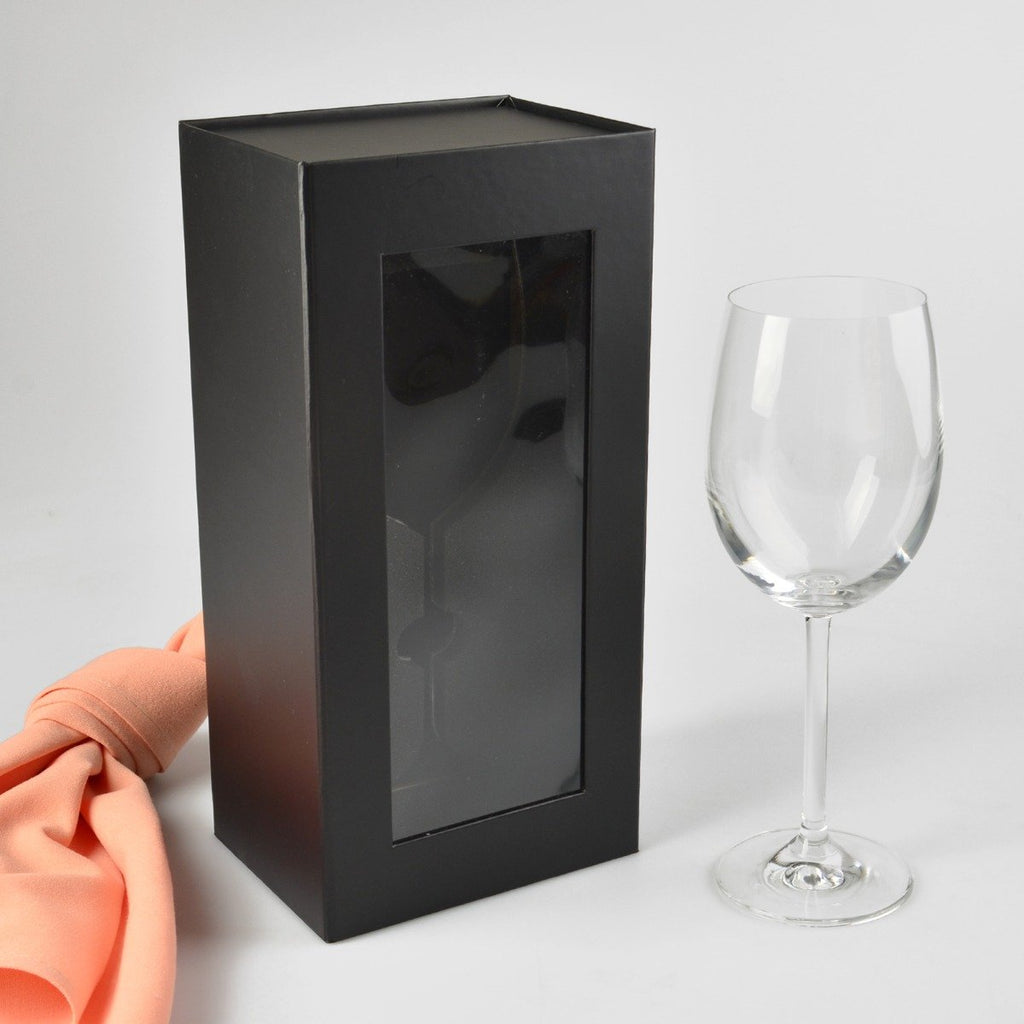 gift boxes for wine glasses Wine Glass Presentation Gift Box With Magnetic Closing Lid