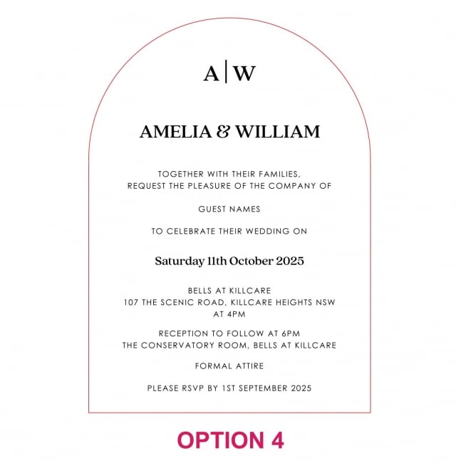 Engraved 5x7 Acrylic Arch Wedding Invitations