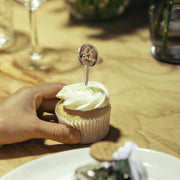 Custom Artwork Laser Cut & Engraved Silver Acrylic baby Shower Cupcake Toppers