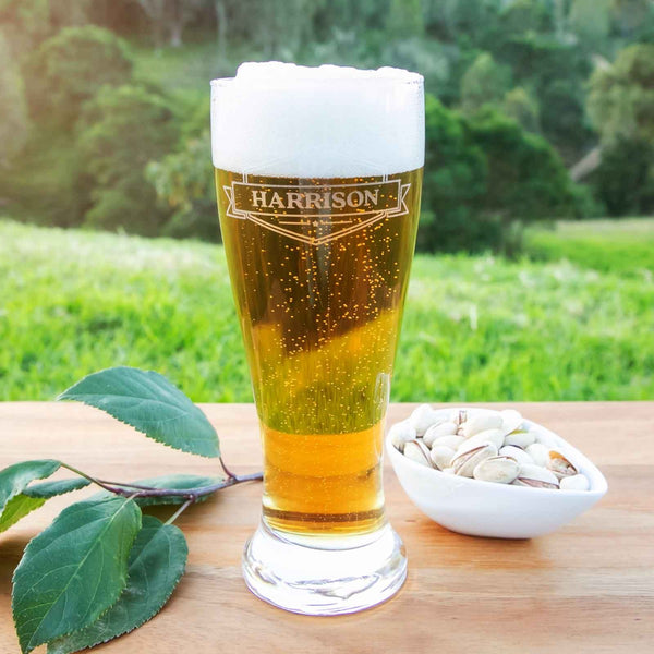 Engraved 425ml Beer Glass Barware