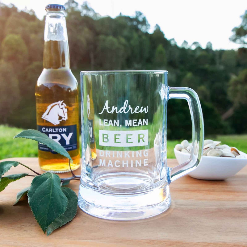 Custom Artwork Engraved Barware Name Beer Mug 500ml