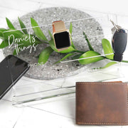 Personalised Engraved Clear Acrylic Phone, Watch, Keys, Wallet Organiser Holder Christmas Present