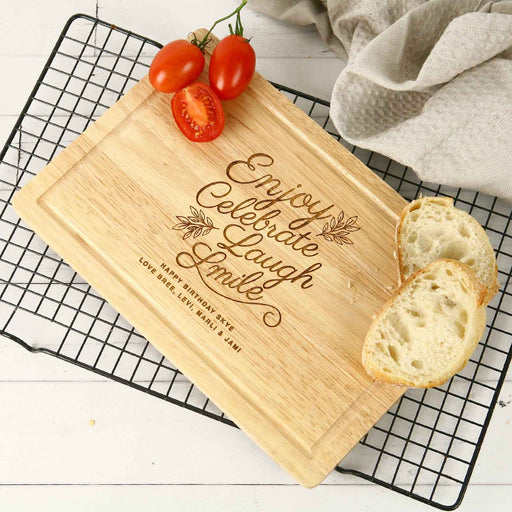 Customised Engraved Birthday Wooden Rectangle Chopping Cheese Serving Board Gift